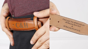 custom engraved leather belt