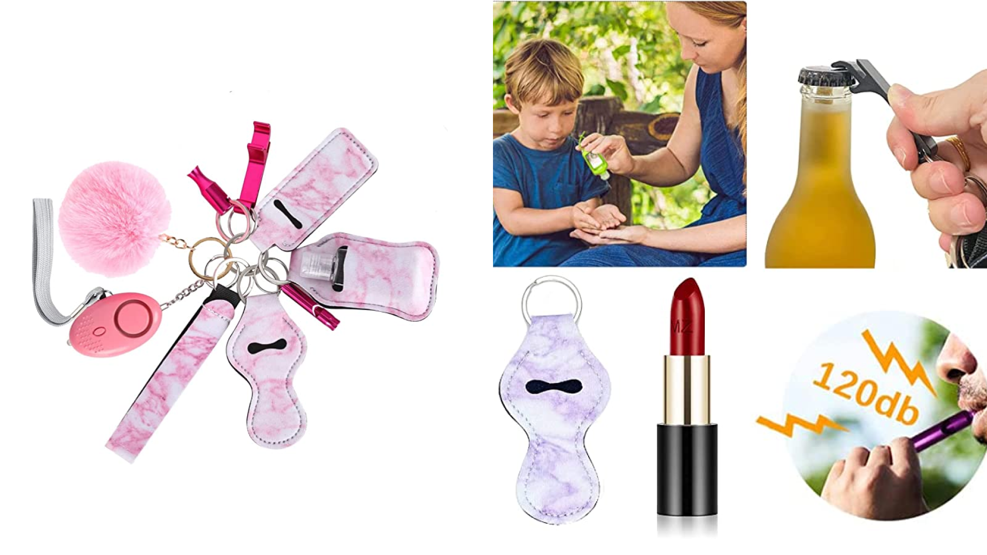 Keychain, Safety Keychain Set for Woman Girls Kids Gift