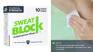 wipes that'll reduce the amount of sweat underneath your arms