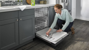 dishwasher tablets to clean away detergent buildup