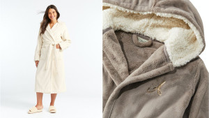 plush fleece robe with belt