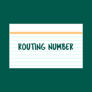 Routing Number index card
