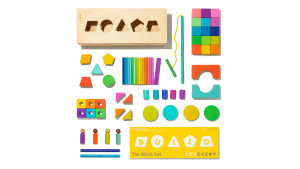 colorful block set with different shapes and sizes