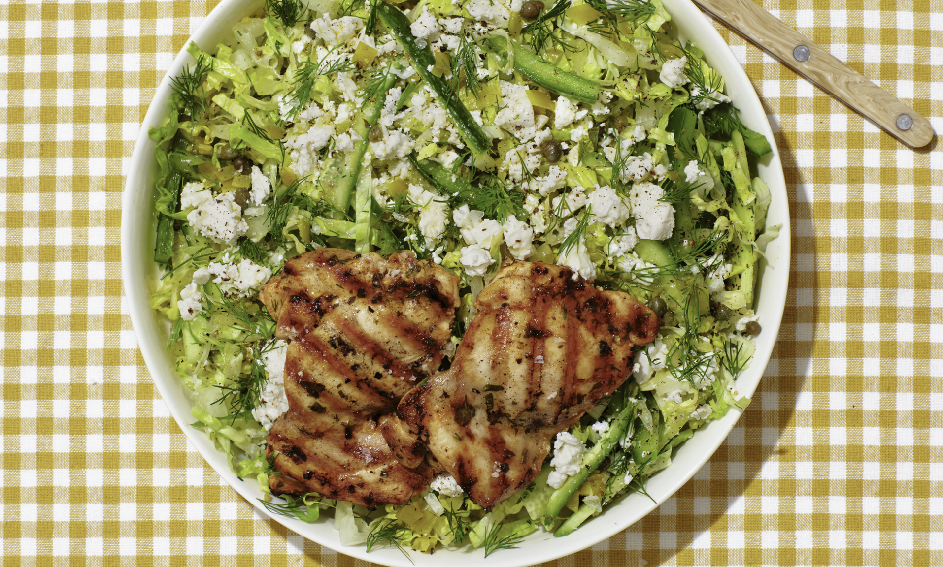 Big Fat Greek Salad With Souvlaki-ish Chicken