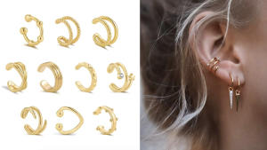 gold-plated earcuffs 