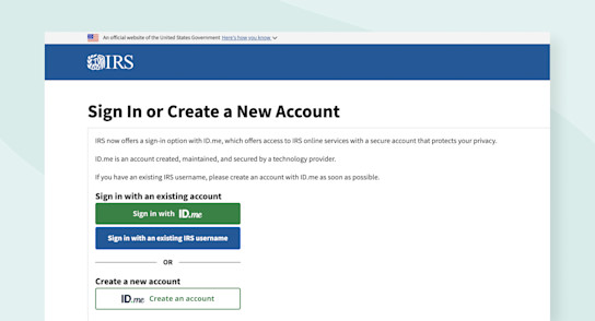 accessibility, screenshot of IRS website