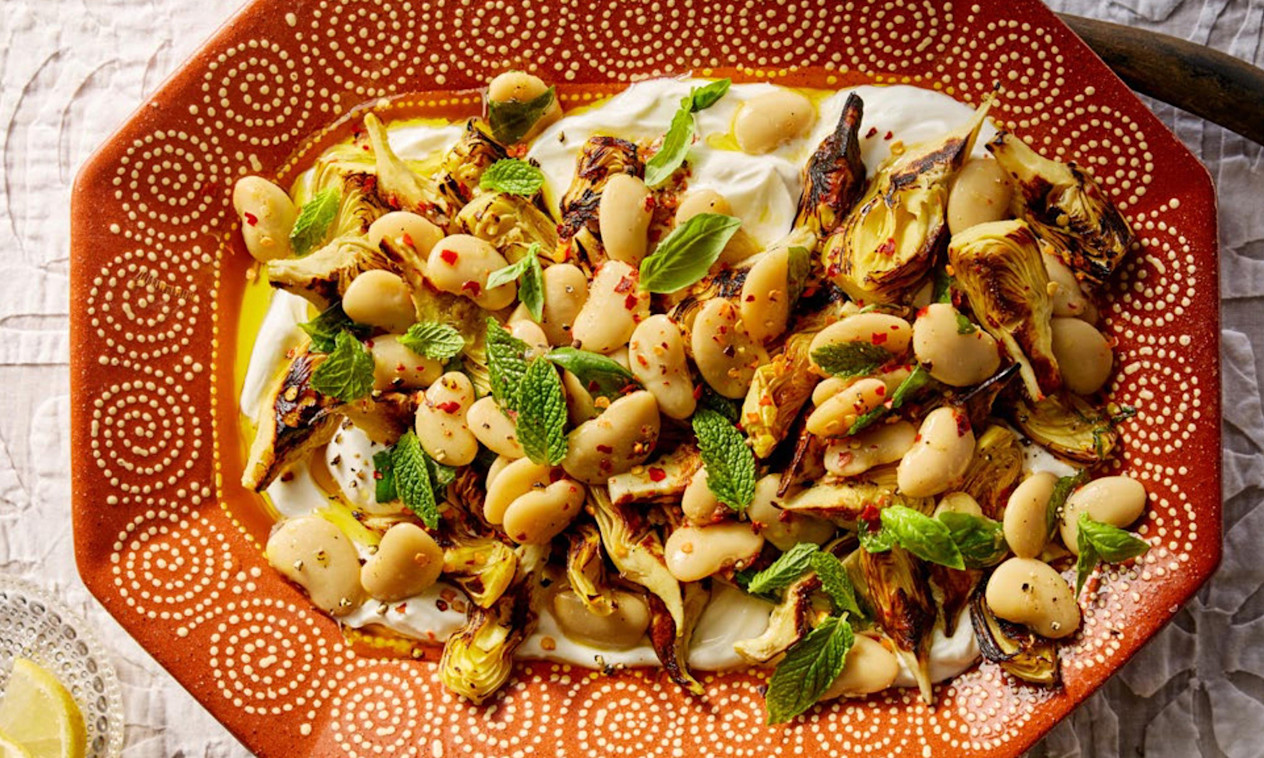 Dan Pelosi's Crispy Artichokes and Marinated Butter Beans