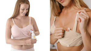 Two-in-one bra for nursing and pumping