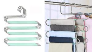 s-hangers that can hold numerous pairs of pants