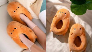 Potato-shaped heated slippers