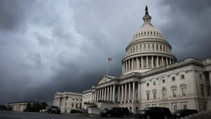 Storm clouds gather near the U.S. Capitol on Wednesday afternoon September 22, 2021 as lawmakers debate how to avoid a government shutdown.