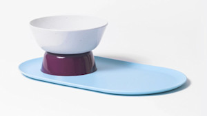 Cat feeding bowl with drip tray