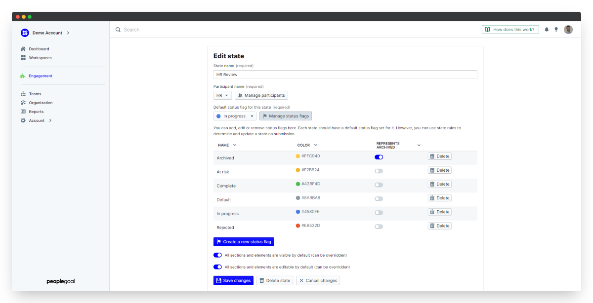 customise status flags