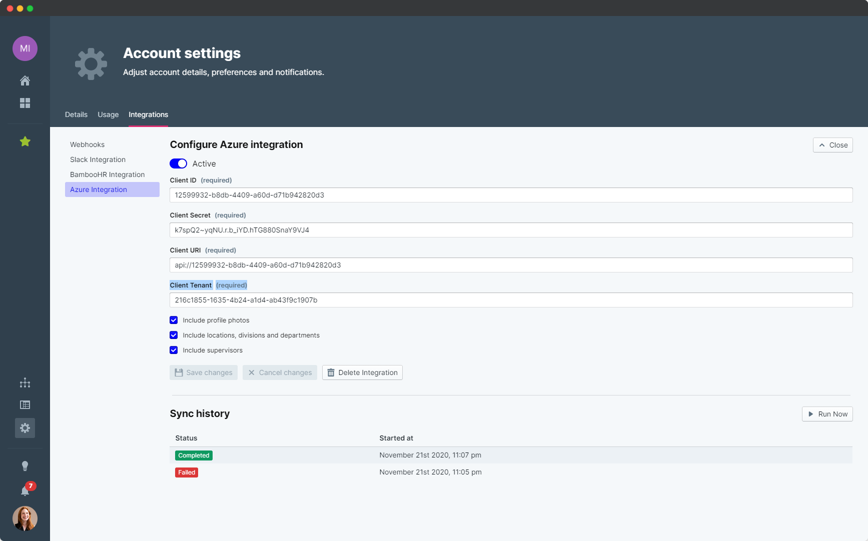 Connect MS Azure AD to PeopleGoal 