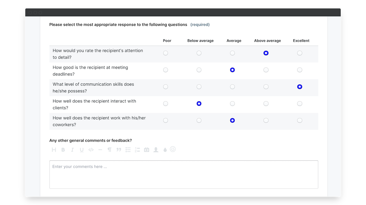 option grid feedback