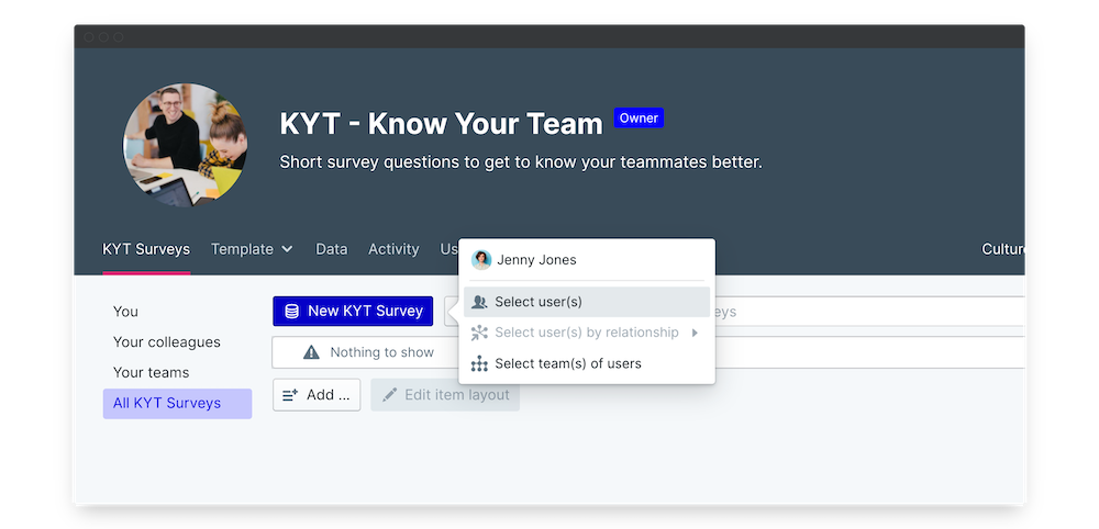 know your team survey launch