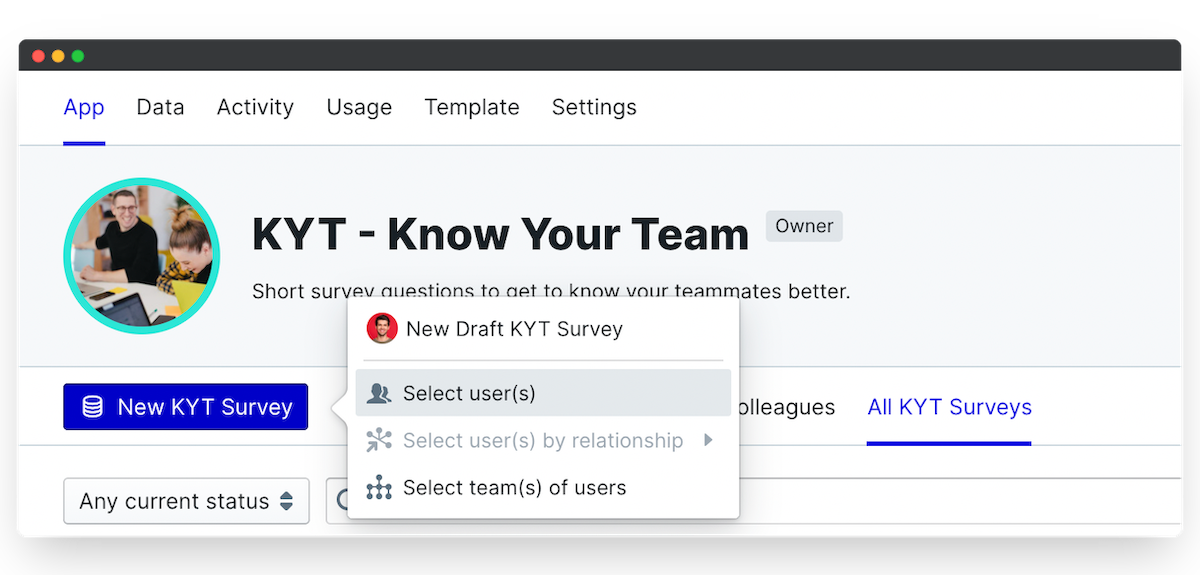 know your team survey launch