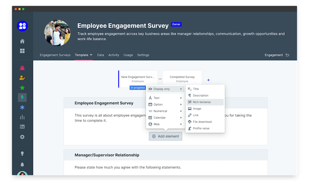 employee engagement survey add element