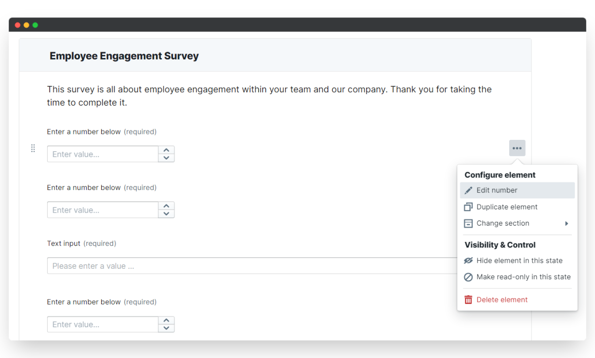 employee engagement survey - edit element