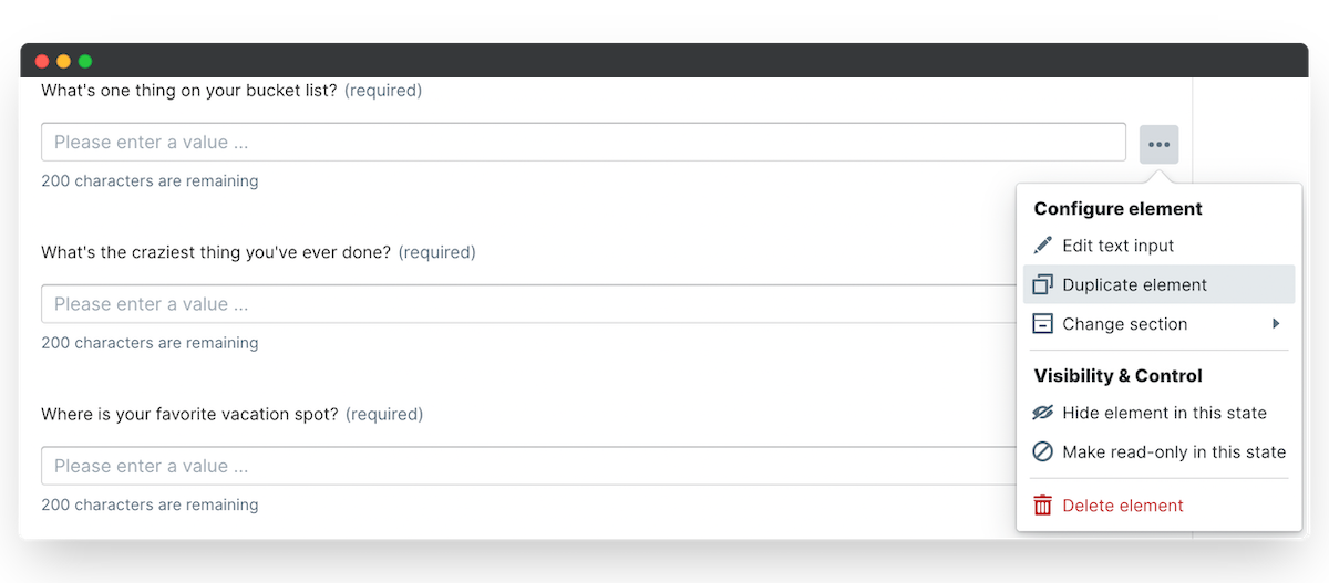 know your team survey duplicate element