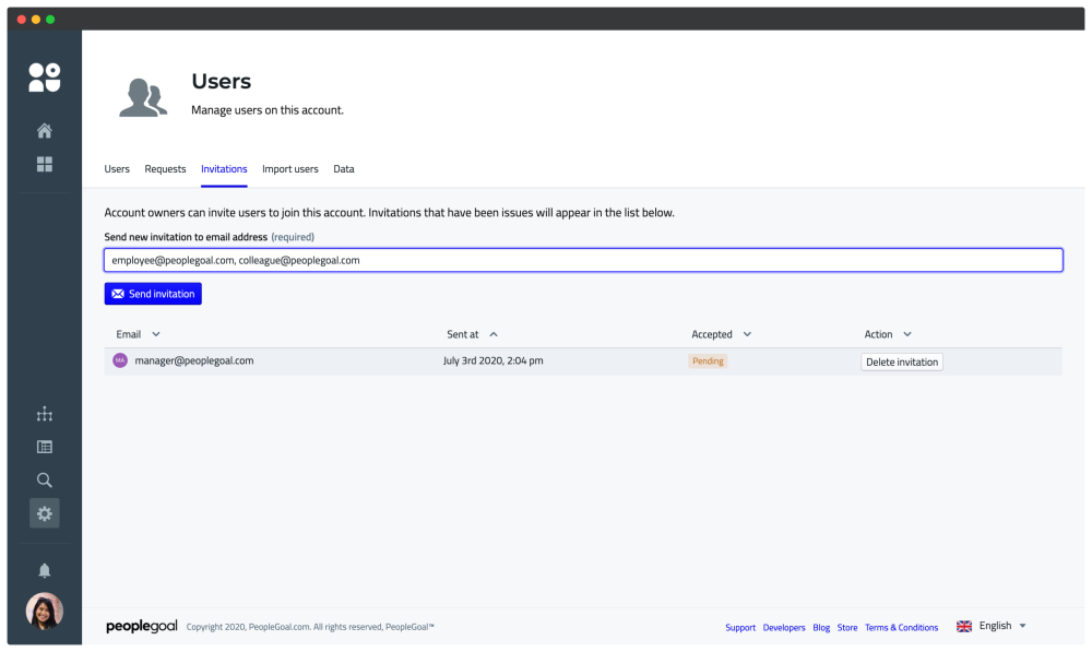 peoplegoal invite users