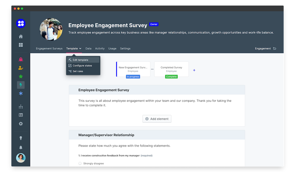 employee engagement survey edit app template