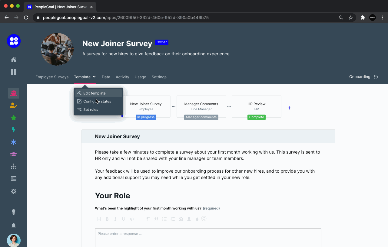 new joiner survey participants