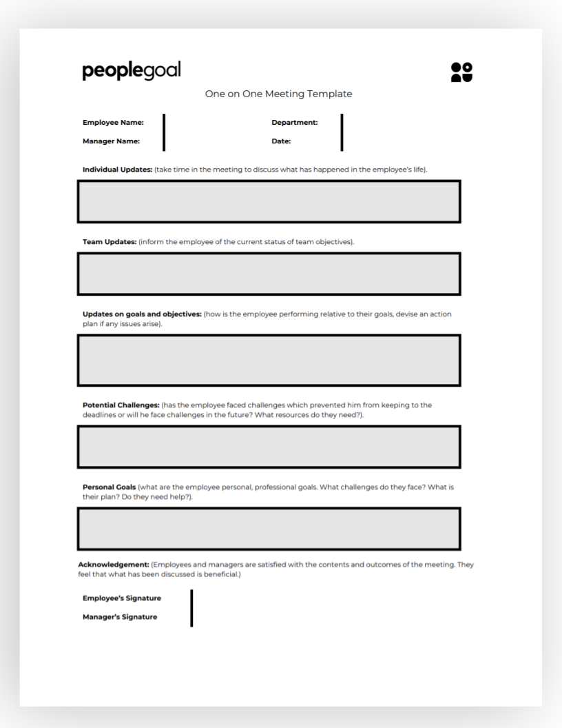 1 1 Meeting Templates Guide Your Team To Better Conversations