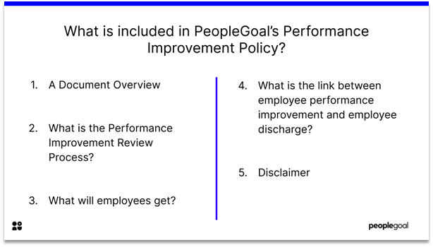 performance improvement policy - document overview