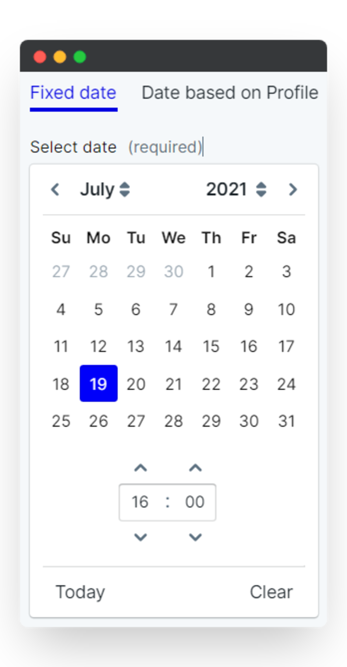 schedule - fixed date