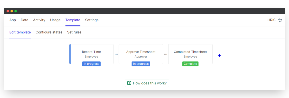 time tracking - edit template