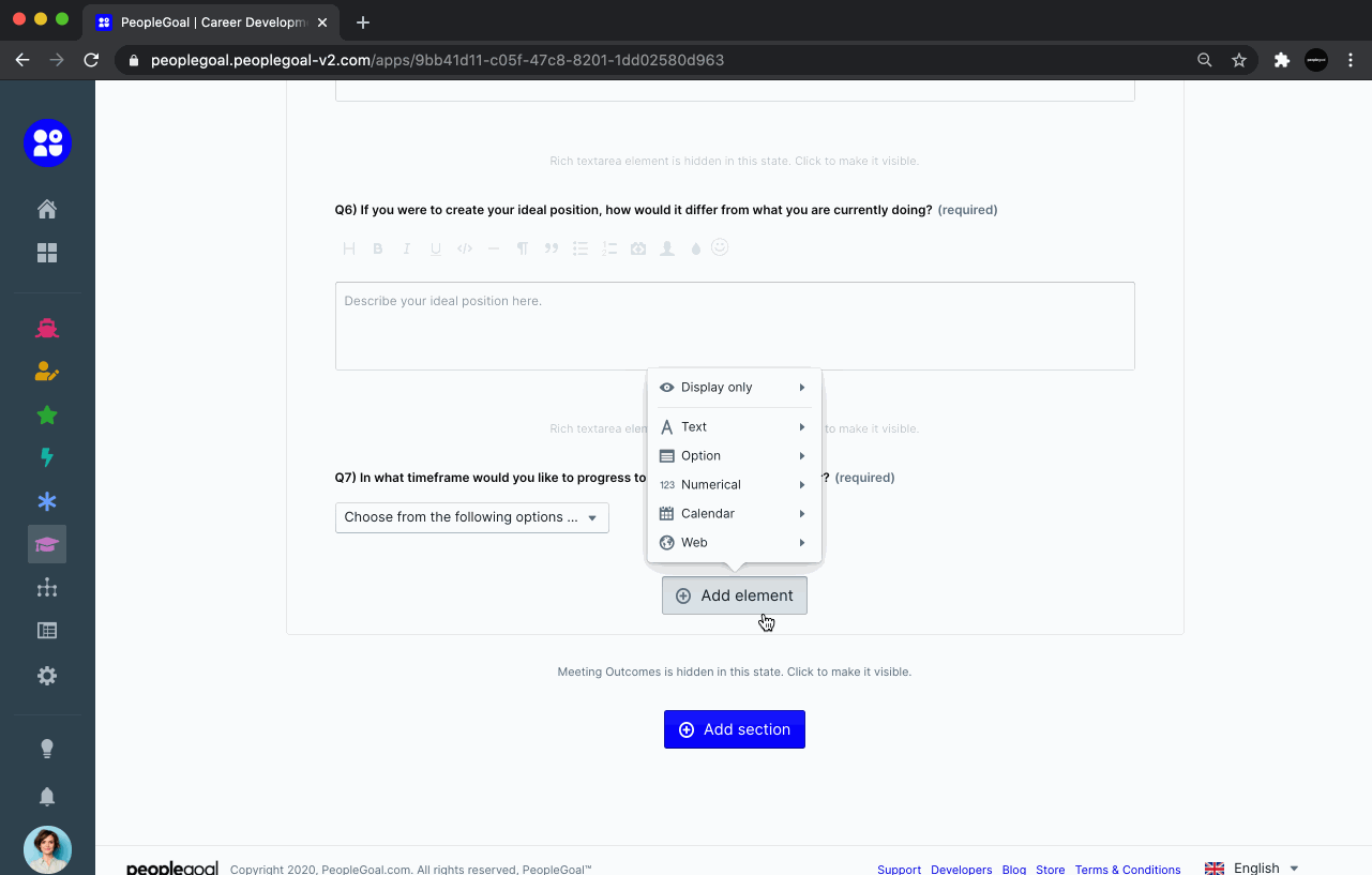 career development add element