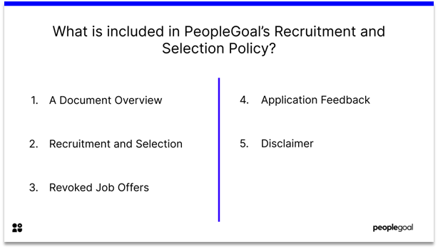 recruitment and selection policy - document overview