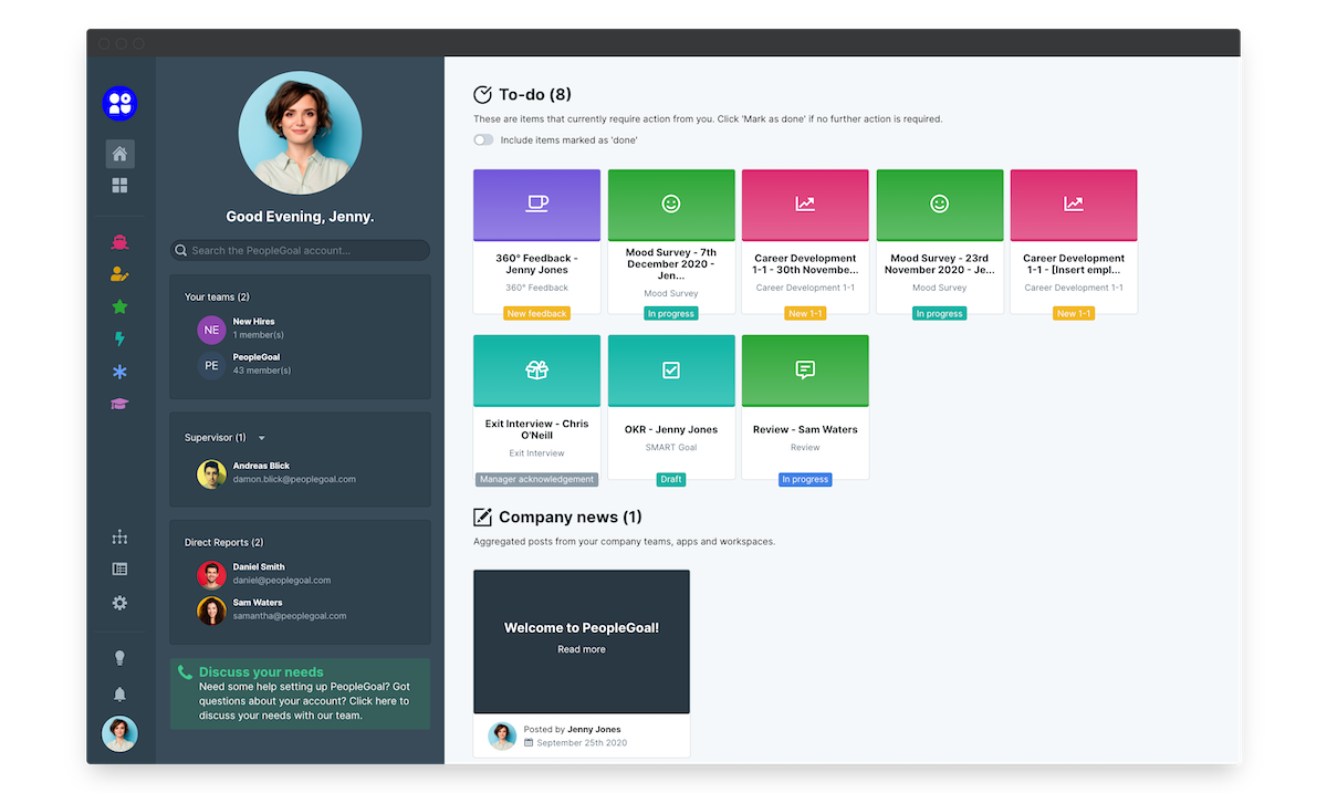 peoplegoal dashboard