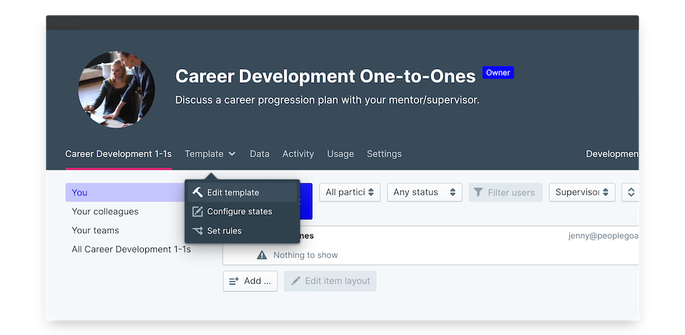 career development one to one edit template