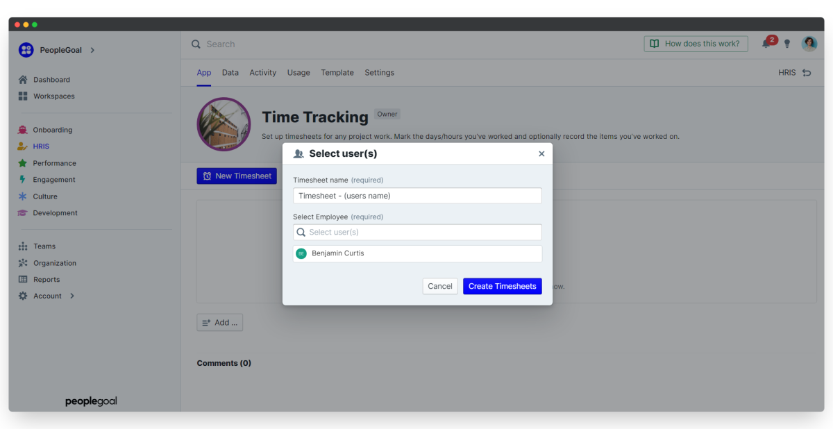 time tracking - add users