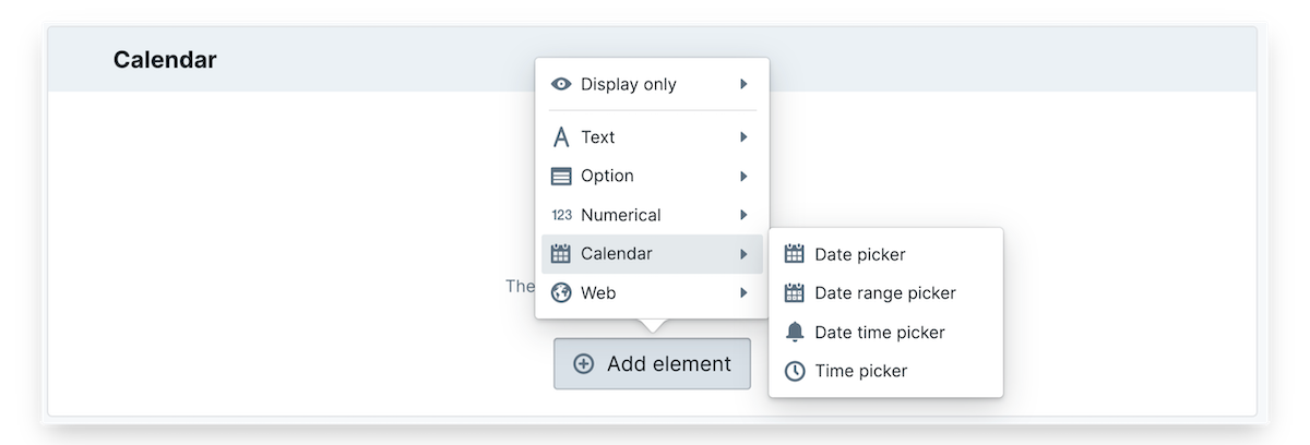 calendar elements