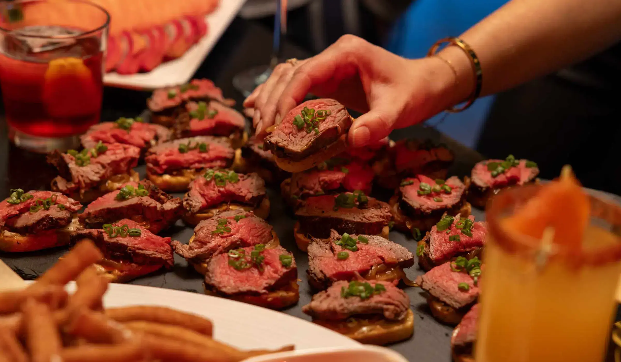 Beautiful arrangement of beef tenderloin 