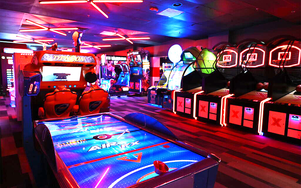 Colorful and large arcade games
