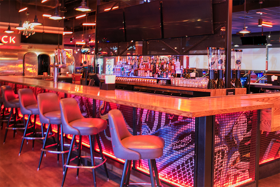 Classic bar with lots of seating and big TVs