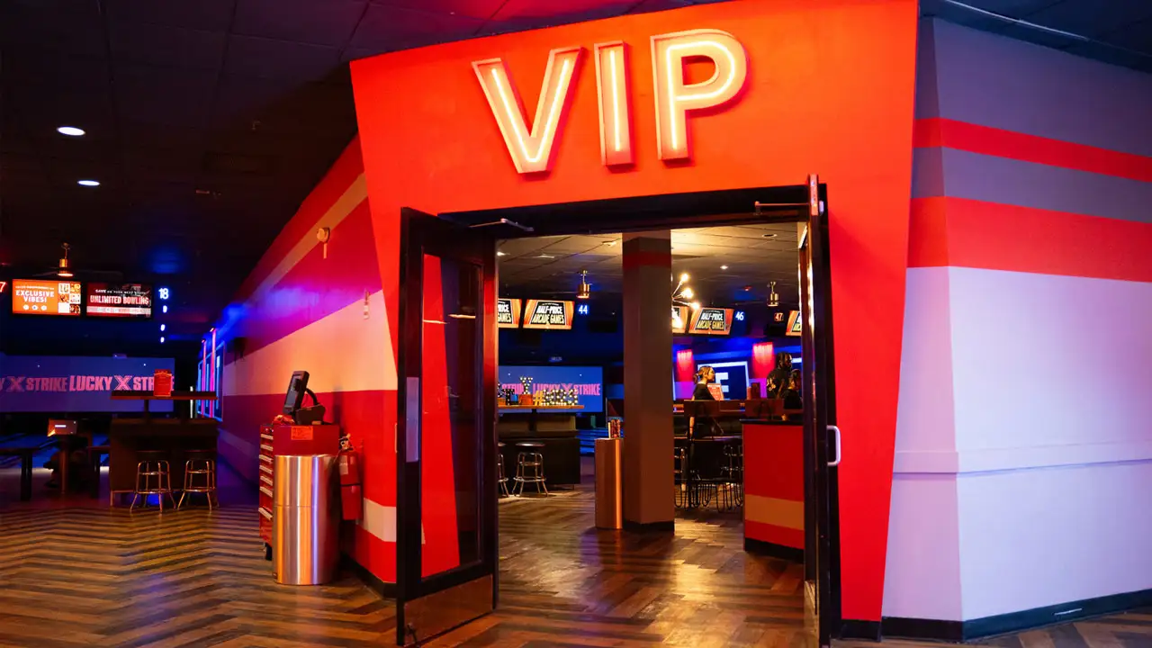 Entrance to VIP area at Lucky Strike Melville