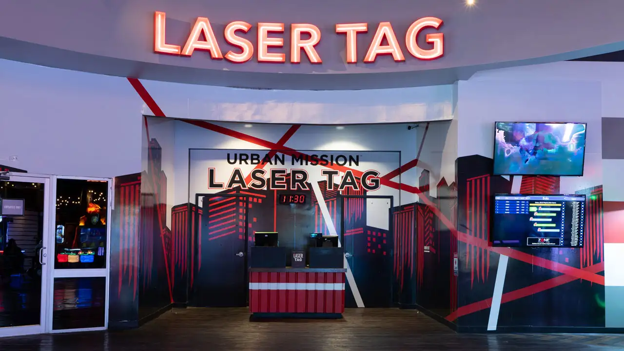 Entrance to Urban Mission laser tag experience