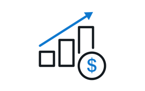 Icon art of a chart showing an increase in information