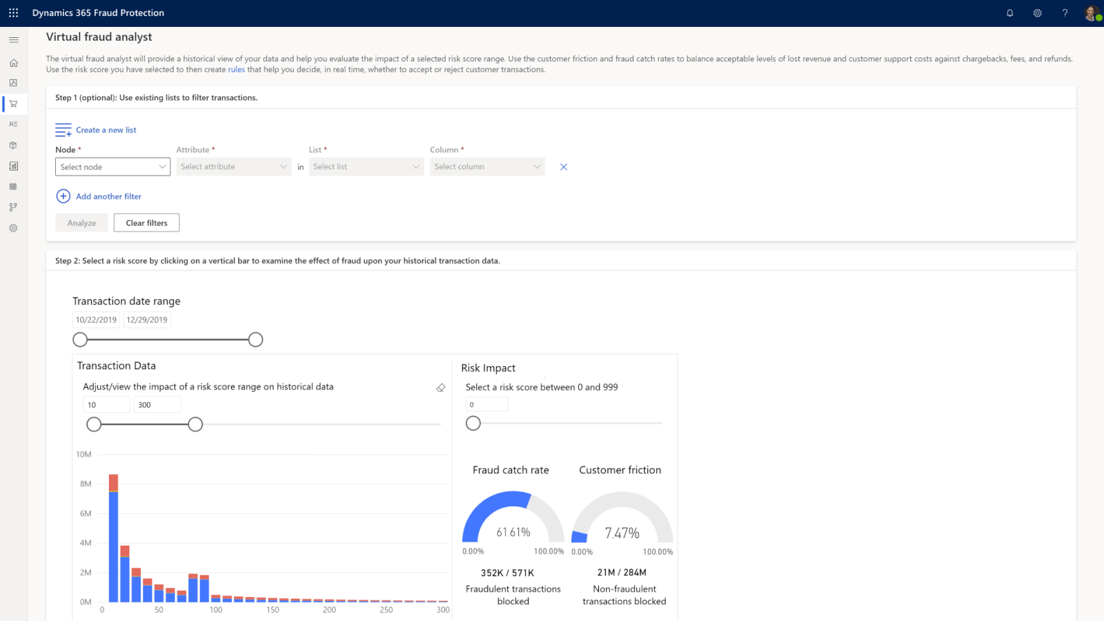 Dynamics 365 Fraud Protection visualize