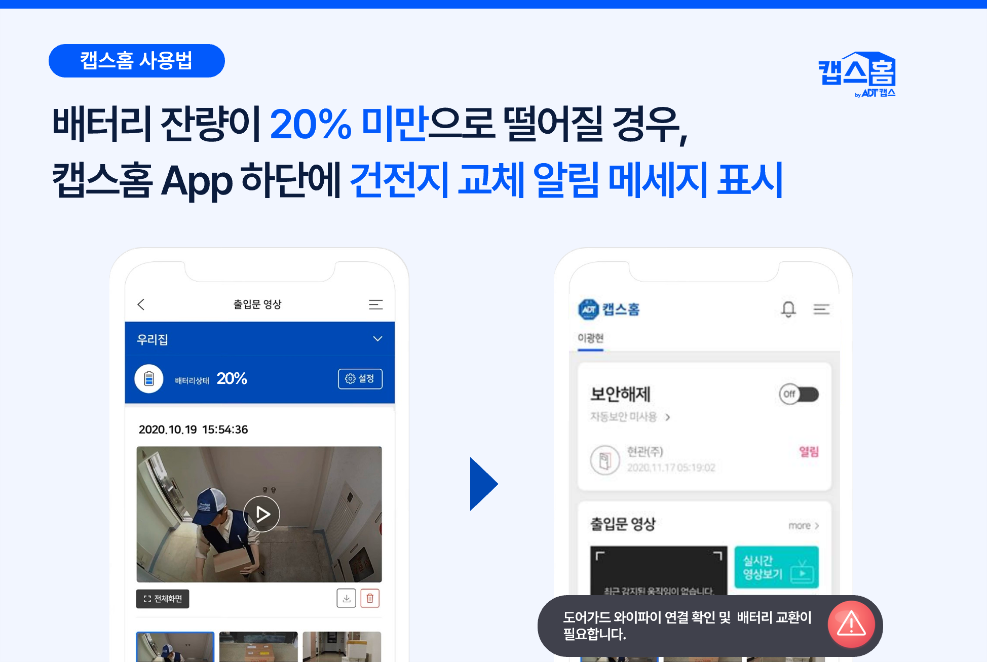  현관 CCTV, 가정용 CCTV, 설치 방법,  캡스홈
