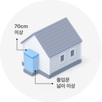 처마가 설치된 현관문 이미지
