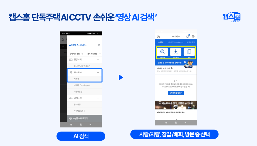 불법주차, 쓰레기무단투기, 단독주택CCTV, 캡스홈