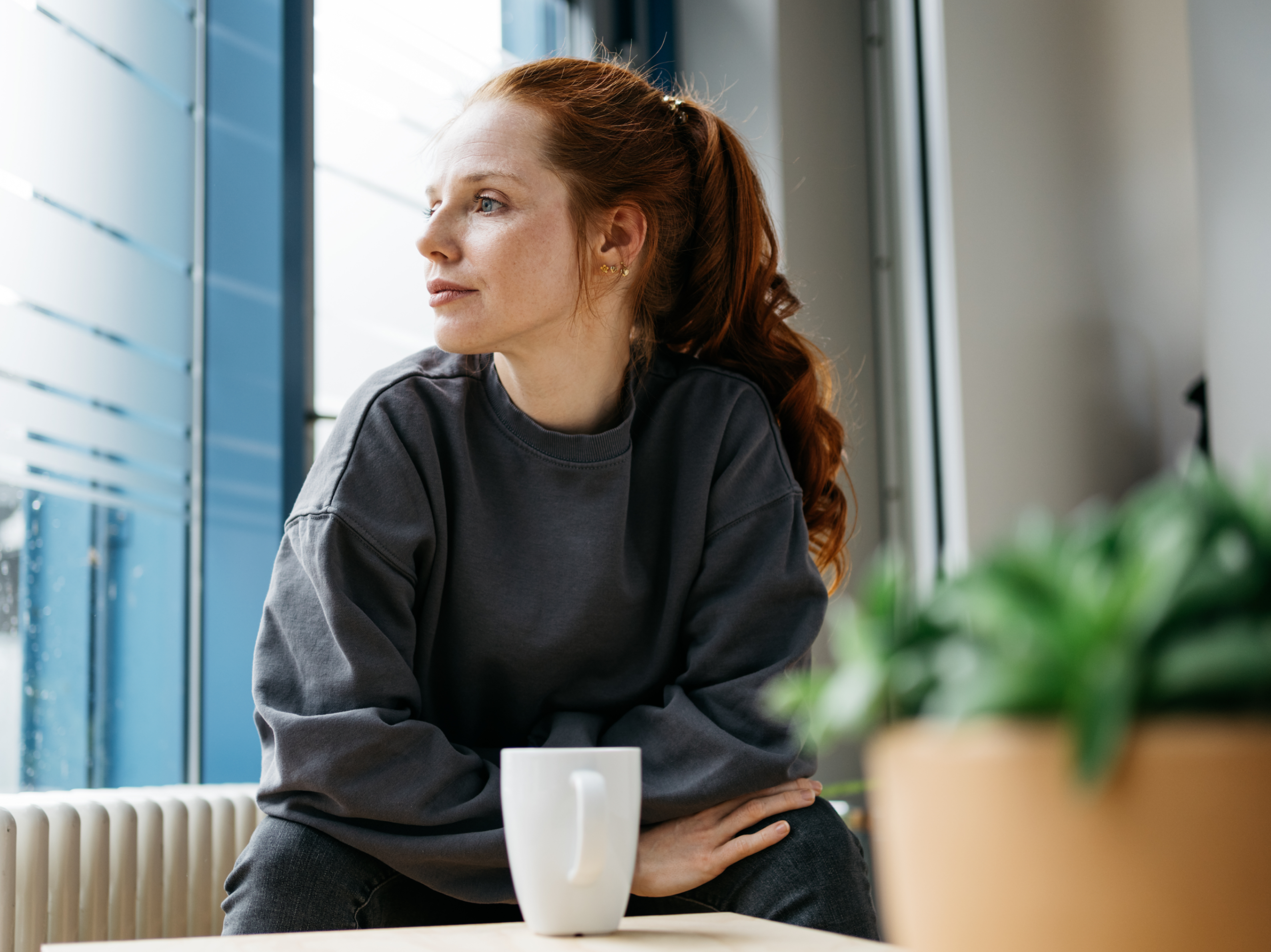 Woman looking off into the distance