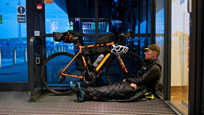 Rupert Hartley PCR 2019 sleeping bike in terminal