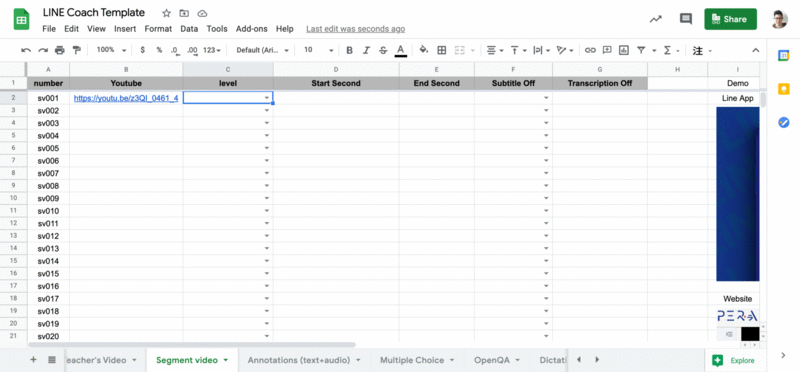 Video Subtitles Feature input